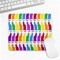 Rainbow Colorful Cats Wallpaper Pattern Large Mousepads by Simbadda