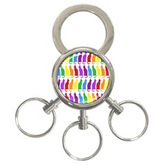 Rainbow Colorful Cats Wallpaper Pattern 3-ring Key Chains by Simbadda