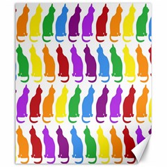 Rainbow Colorful Cats Wallpaper Pattern Canvas 20  X 24   by Simbadda