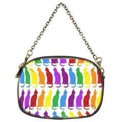 Rainbow Colorful Cats Wallpaper Pattern Chain Purses (one Side)  by Simbadda