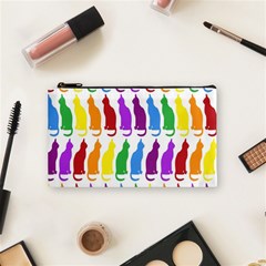 Rainbow Colorful Cats Wallpaper Pattern Cosmetic Bag (small)  by Simbadda