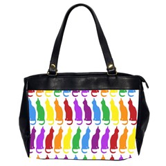 Rainbow Colorful Cats Wallpaper Pattern Office Handbags (2 Sides)  by Simbadda