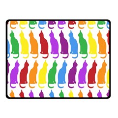 Rainbow Colorful Cats Wallpaper Pattern Fleece Blanket (small) by Simbadda