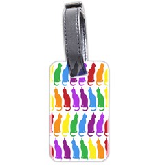 Rainbow Colorful Cats Wallpaper Pattern Luggage Tags (two Sides) by Simbadda