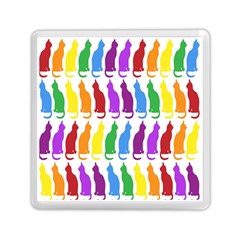 Rainbow Colorful Cats Wallpaper Pattern Memory Card Reader (square)  by Simbadda