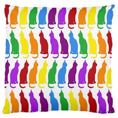 Rainbow Colorful Cats Wallpaper Pattern Large Cushion Case (one Side) by Simbadda