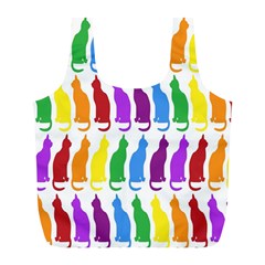 Rainbow Colorful Cats Wallpaper Pattern Full Print Recycle Bags (l)  by Simbadda