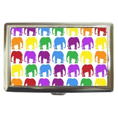 Rainbow Colors Bright Colorful Elephants Wallpaper Background Cigarette Money Cases by Simbadda