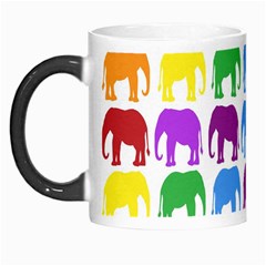 Rainbow Colors Bright Colorful Elephants Wallpaper Background Morph Mugs by Simbadda