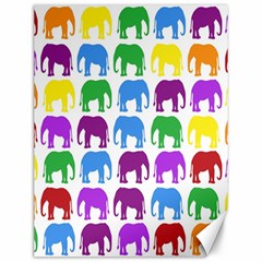 Rainbow Colors Bright Colorful Elephants Wallpaper Background Canvas 12  X 16   by Simbadda