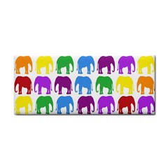 Rainbow Colors Bright Colorful Elephants Wallpaper Background Cosmetic Storage Cases by Simbadda