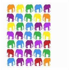 Rainbow Colors Bright Colorful Elephants Wallpaper Background Small Garden Flag (two Sides) by Simbadda