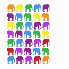 Rainbow Colors Bright Colorful Elephants Wallpaper Background Large Garden Flag (two Sides) by Simbadda