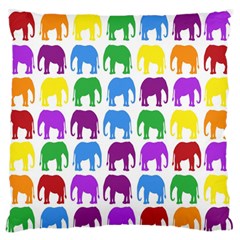 Rainbow Colors Bright Colorful Elephants Wallpaper Background Large Flano Cushion Case (one Side) by Simbadda