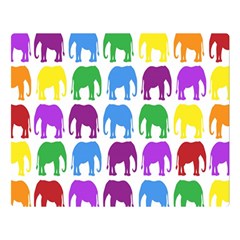 Rainbow Colors Bright Colorful Elephants Wallpaper Background Double Sided Flano Blanket (large)  by Simbadda