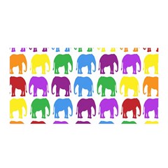 Rainbow Colors Bright Colorful Elephants Wallpaper Background Satin Wrap by Simbadda