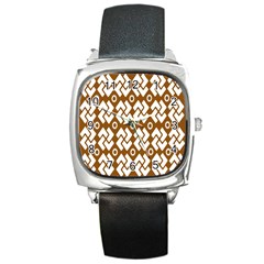 Art Abstract Background Pattern Square Metal Watch by Simbadda