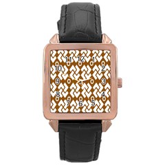 Art Abstract Background Pattern Rose Gold Leather Watch  by Simbadda