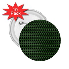 Clovers On Black 2 25  Buttons (10 Pack)  by PhotoNOLA