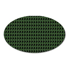 Clovers On Black Oval Magnet by PhotoNOLA