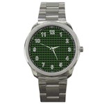 Clovers On Black Sport Metal Watch Front