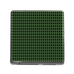 Clovers On Black Memory Card Reader (square)