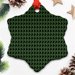 Clovers On Black Ornament (snowflake)