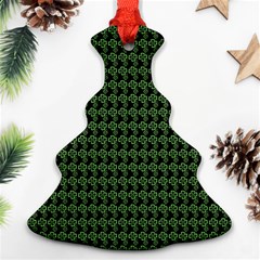 Clovers On Black Christmas Tree Ornament (two Sides)