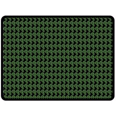 Clovers On Black Double Sided Fleece Blanket (large)  by PhotoNOLA