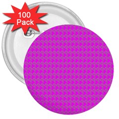 Clovers On Pink 3  Buttons (100 Pack) 