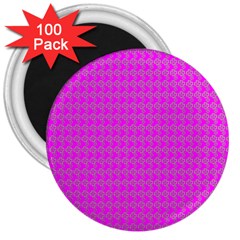 Clovers On Pink 3  Magnets (100 Pack) by PhotoNOLA