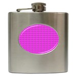 Clovers On Pink Hip Flask (6 oz) Front