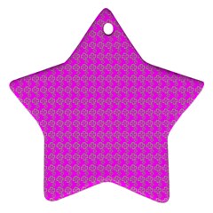 Clovers On Pink Star Ornament (two Sides) by PhotoNOLA