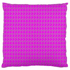 Clovers On Pink Large Cushion Case (two Sides) by PhotoNOLA