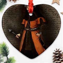 Count Vlad Dracula Ornament (heart) by Valentinaart