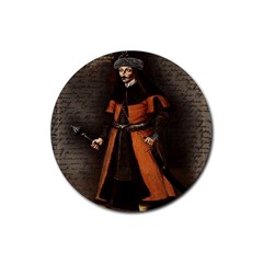 Count Vlad Dracula Rubber Round Coaster (4 Pack)  by Valentinaart