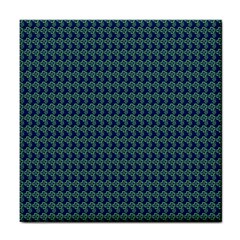 Clovers On Dark Blue Tile Coasters by PhotoNOLA