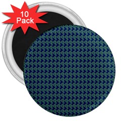 Clovers On Dark Blue 3  Magnets (10 Pack)  by PhotoNOLA