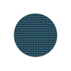 Clovers On Dark Blue Magnet 3  (round) by PhotoNOLA