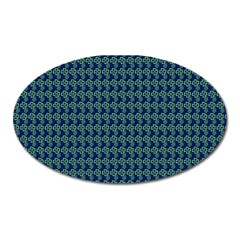 Clovers On Dark Blue Oval Magnet