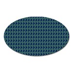 Clovers On Dark Blue Oval Magnet Front