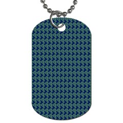 Clovers On Dark Blue Dog Tag (two Sides) by PhotoNOLA