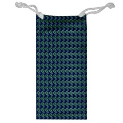 Clovers On Dark Blue Jewelry Bag by PhotoNOLA