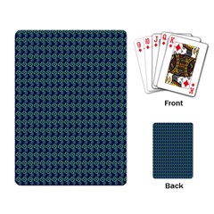 Clovers On Dark Blue Playing Card