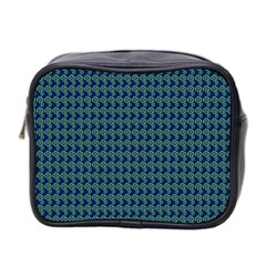 Clovers On Dark Blue Mini Toiletries Bag 2-side by PhotoNOLA