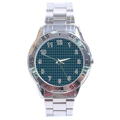 Clovers On Dark Blue Stainless Steel Analogue Watch by PhotoNOLA