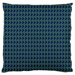 Clovers On Dark Blue Large Cushion Case (one Side) by PhotoNOLA