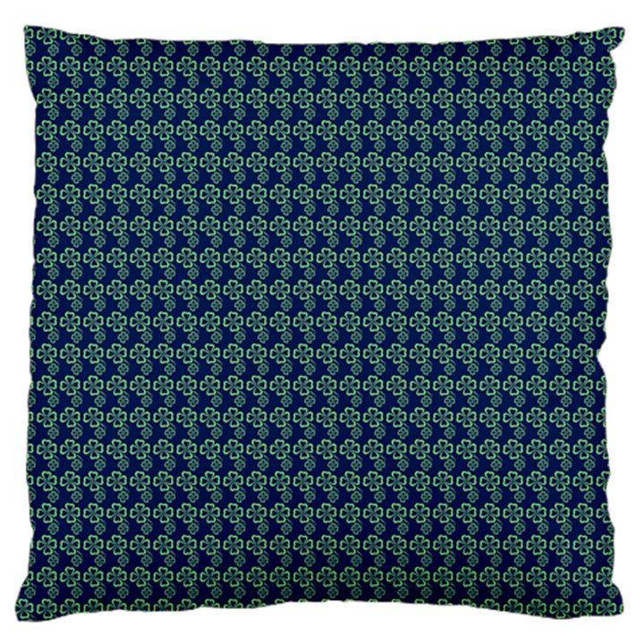 Clovers On Dark Blue Standard Flano Cushion Case (One Side)