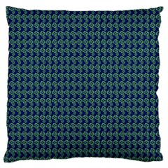 Clovers On Dark Blue Large Flano Cushion Case (one Side) by PhotoNOLA