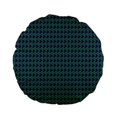 Clovers On Dark Blue Standard 15  Premium Flano Round Cushions by PhotoNOLA